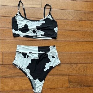 Black and White Cow Print Set